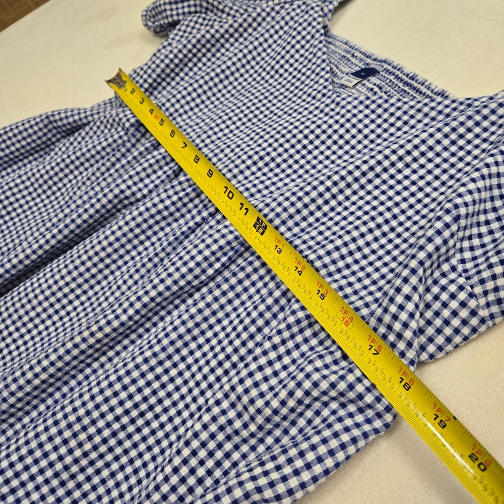 Old Navy Blue Gingham Puff Sleeve Smocked Back Mini Dress with Pockets XL - Picture 3 of 10